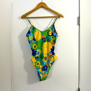Adorable bright floral one piece